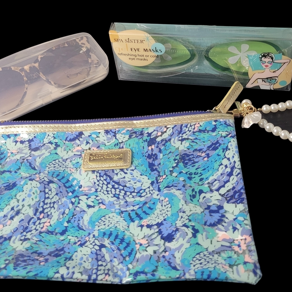 Lilly Pulitzer Pouch + Self Care Eye Revival Kit (5 Pieces)